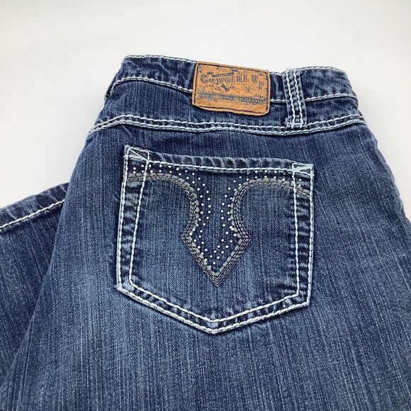 Cowgirl Up Womens Dont Fence Me in Boot Cut Jeans Blue Size 12 - Picture 1 of 7